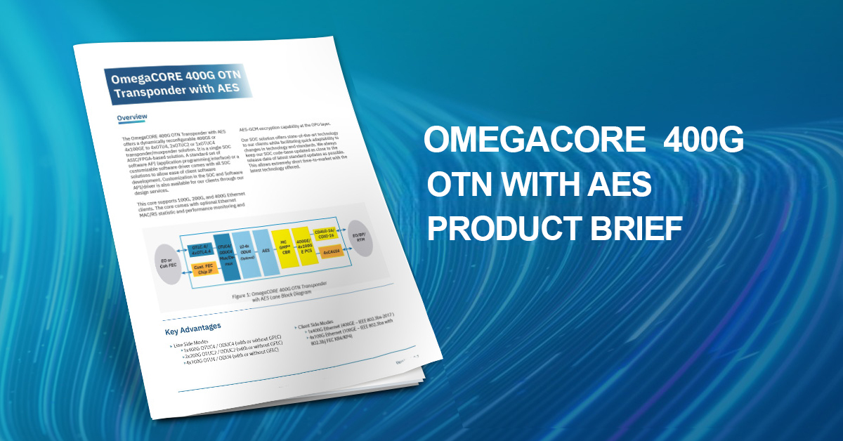 OmegaCORE 400G OTN with AES Product Brief